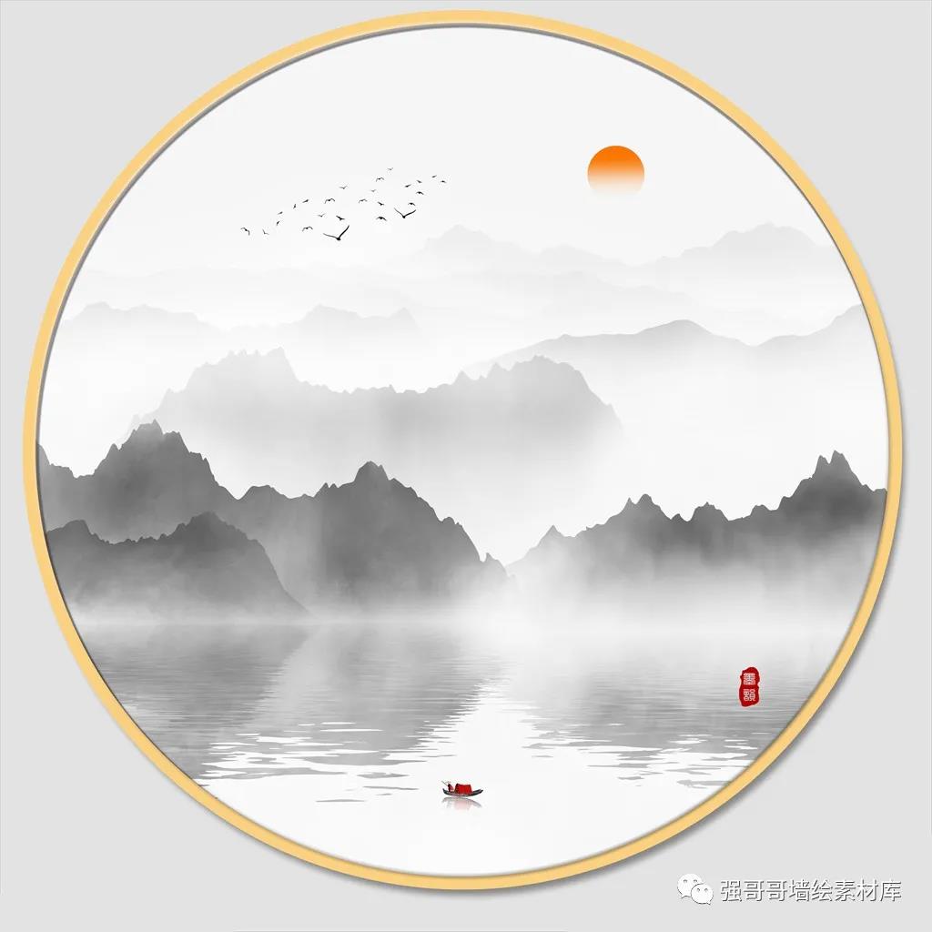 素材丨新中式·禅意山水画分享