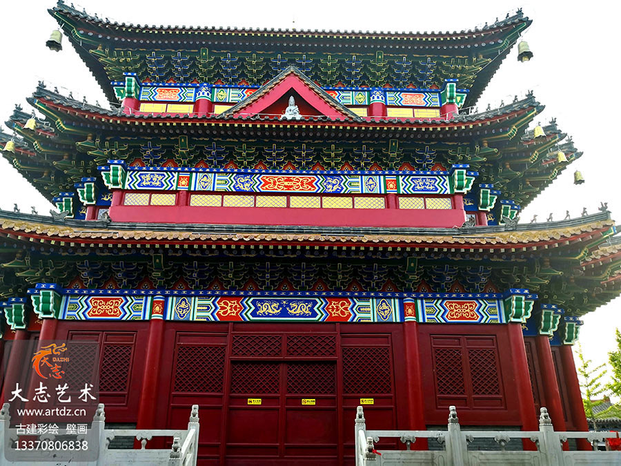 【寺院】蓬莱观音苑-旋子彩画和玺彩画