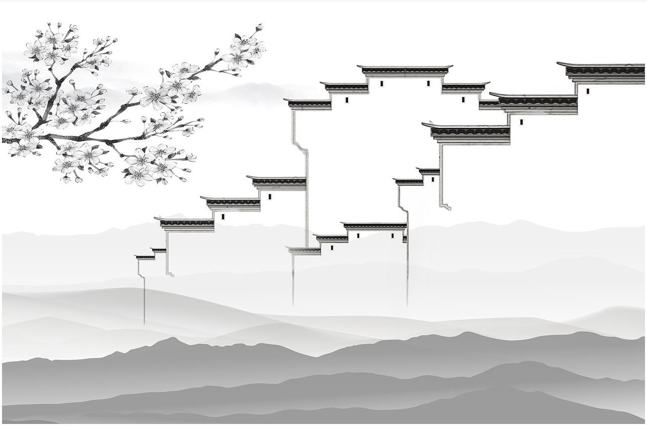 墙绘素材丨新中式·江南水乡墙绘分享